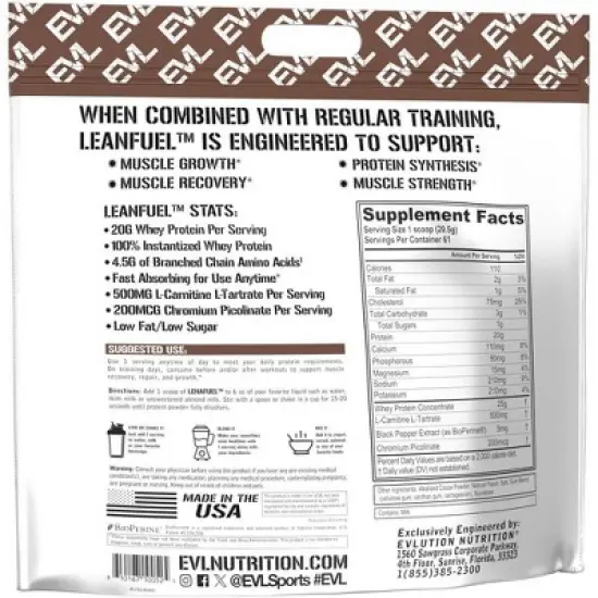 Evlution Nutrition Lean Fuel Whey - Protein & Fat Burner - 4lb image {1}