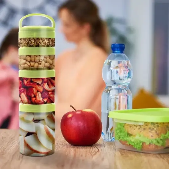 Link Portable Stackable Food Leak Proof Storage Containers Great For Snacks, Formula, Powders Portion Control  Airtight - 2 Set Bundle image {4}