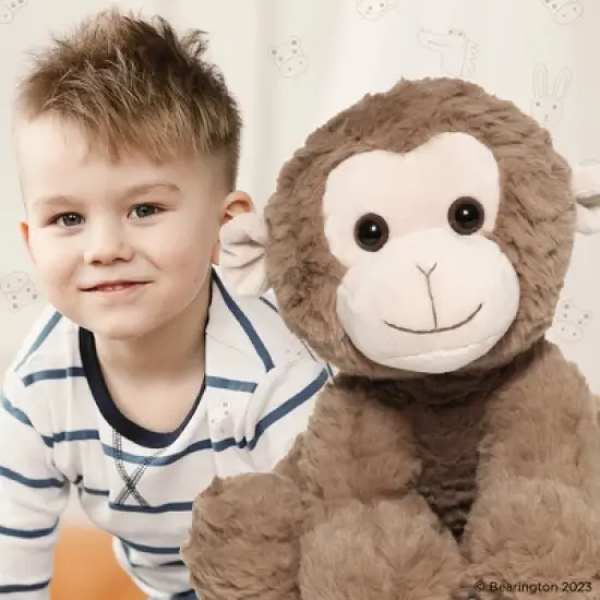 Bearington Giggles the Monkey: 10.5 Tall Stuffed Brown Monkey image {3}
