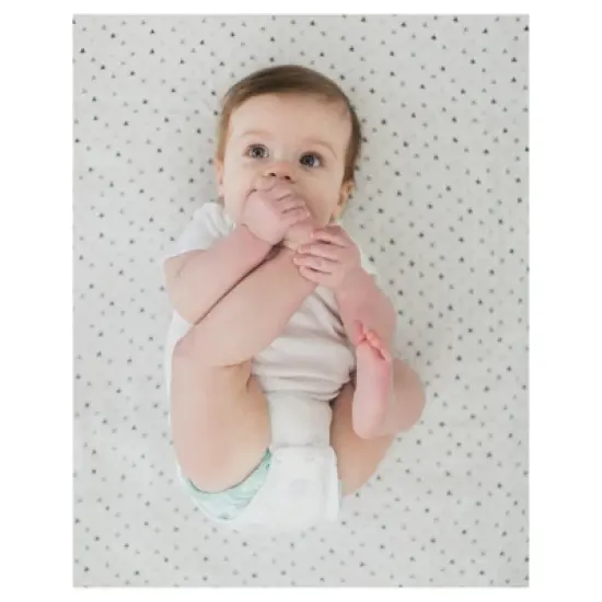 SwaddleDesigns Cotton Muslin Swaddle Blankets - Starshine Shimmer - 4pk - Sterling Gray image {7}