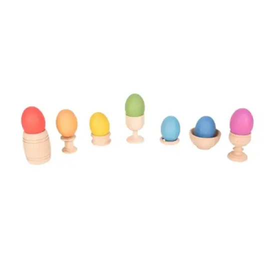 TickiT Rainbow Wooden Eggs, Set of 7 image {2}