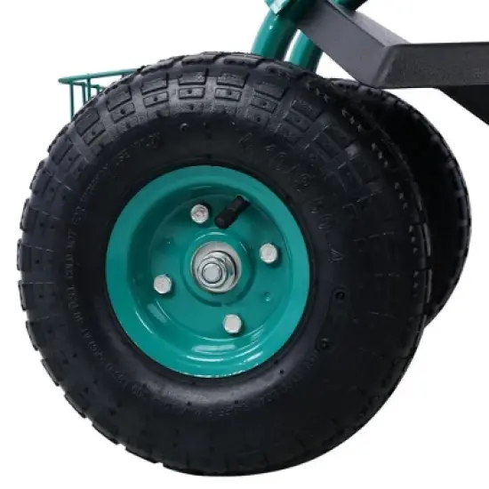 Rolling Garden Cart With 4 Wheels Tool Tray Basket Adjustable Height 360-degree Swivel Heavy-duty Frame Easy Assembly Garden Scooter Gardening image {4}