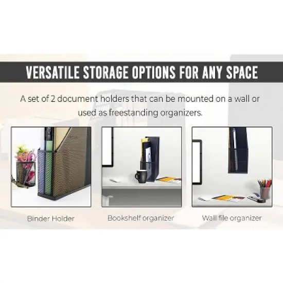 Ybm Home Mesh Steel Wall mount and/or Freestanding Document Sorter image {4}