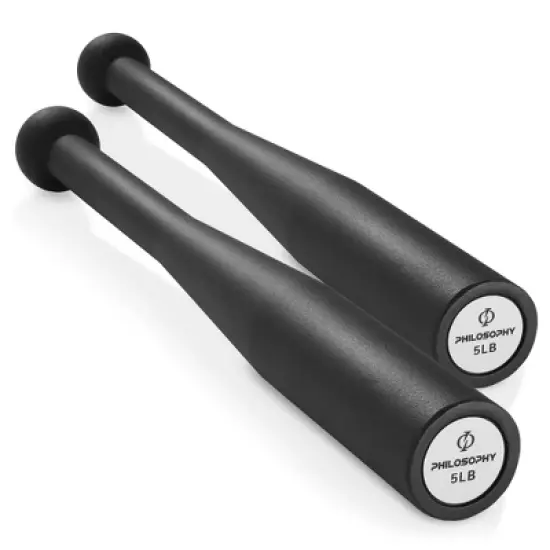 Philosophy Gym Indian Clubs Pair- Weighted Steel Exercise Club Bells Set, Arm Strength Trainer image {6}