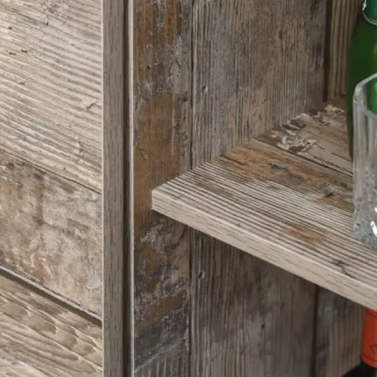 Gulches Rustic Freestanding Kitchen Buffet with Hutch - Pantry Cabinet, Sliding Barn Door, Adjustable Shelf, Vintage Wood, 26"W x13.5"D x64.5"H image {7}