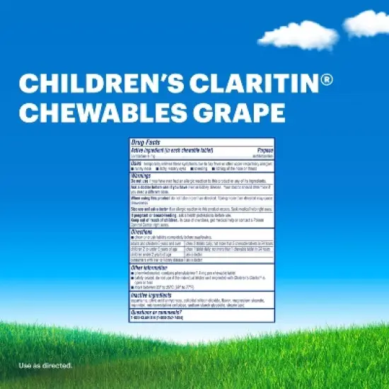 Children's Claritin 24 Hour Allergy Relief Chewable Tablets - Grape - Loratadine


 image {8}