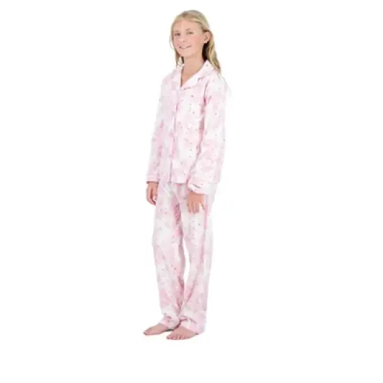 Sleep On It Girls 2-Piece Fleece Coat Pajama Set - Hearts image {2}