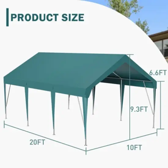 Carport, Heavy Duty Carport, UV Resistant Waterproof Portable Garage for Car, Car Canopy for Car, Storage Shed, Party image {6}