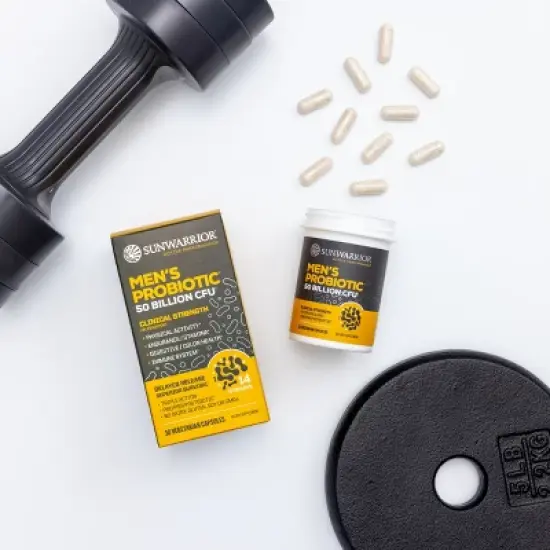 Active Men's Probiotic Capsules, 50 Billion CFU Probiotic Supplement for Digestive & Immune Health Support, Sunwarrior, 30ct image {3}