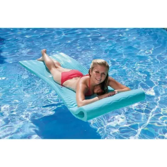 Northlight 74" Icy Blue Floating Foam Swimming Pool Mattress Lounger with Head Rest image {3}