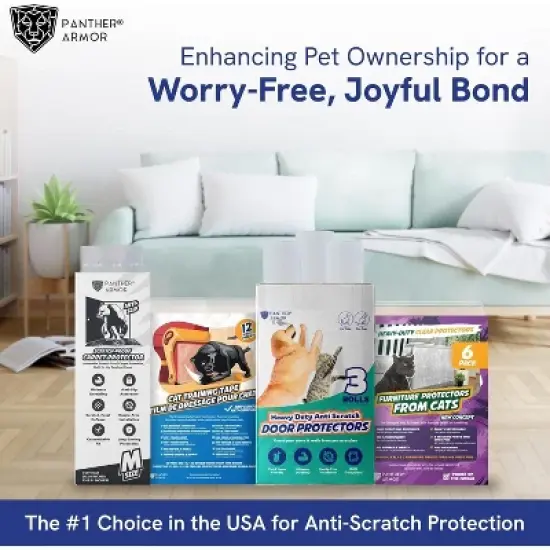 Panther Armor Door Guard for Dogs, Door Scratch Protector, Door Protector for Dogs, Cat Scratch Protector image {6}