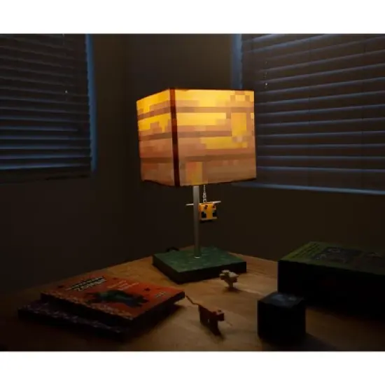 Ukonic Minecraft Yellow Bee Nest Block Desk Lamp with 3D Bee Puller image {5}
