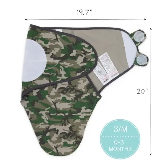 The Peanutshell Camo Elephant  Swaddle Wrap for Newborn, Infant - 3-Pack image {5}
