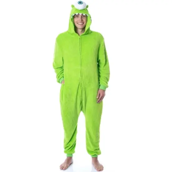 Disney Monsters Inc Adult Mike Wazowski Kigurumi Costume Union Suit Pajama Lime Green image {4}