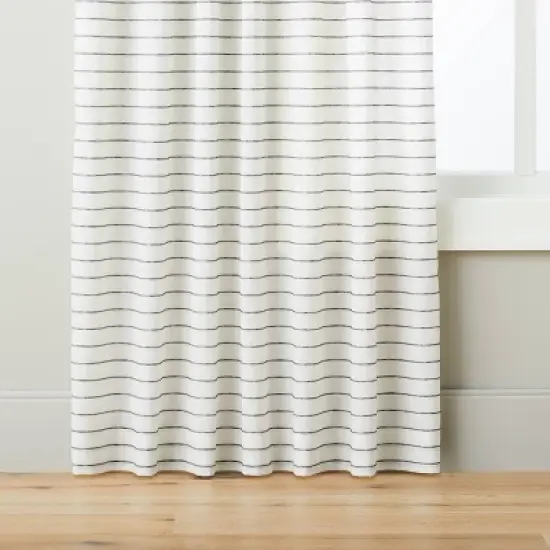 Blanket Stitch Curtain Panel Dark Gray/Cream - Hearth & Hand&trade; with Magnolia image {4}