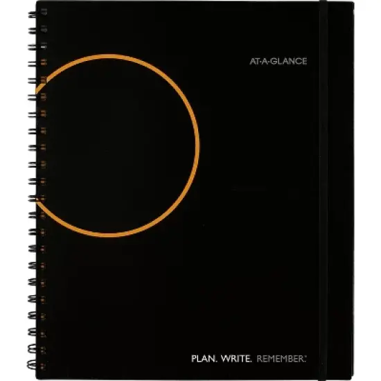 AT-A-GLANCE Plan. Write. Remember. 8.5" x 11" Daily Planner Poly Cover Black/Orange (70-6209-05-26) image {2}