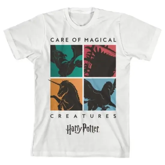 Harry Potter Care of Magical Creatures Boys' White Short-Sleeve T-shirt Toddler Boy to Youth Boy image {4}