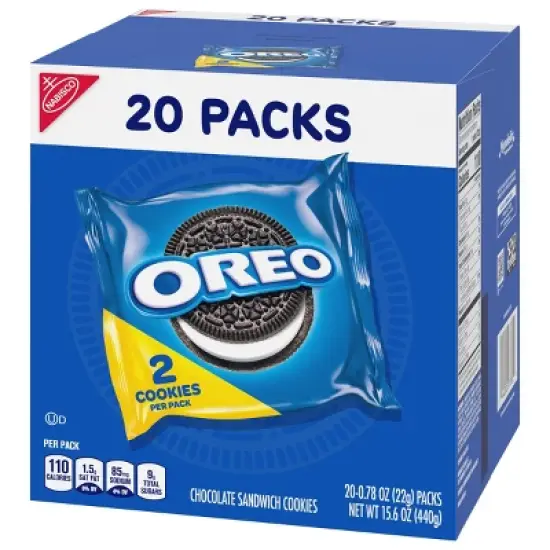 Oreo Chocolate Sandwich Cookies Snack Pack - 15.6oz/20ct image {8}