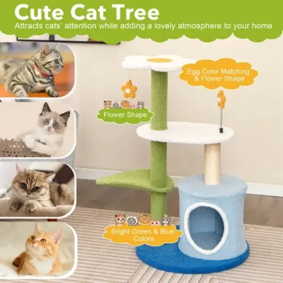 Costway 4-Tier Modern Cat Tree Tower Kitten Activity Center with Sisal Scratching Post image {8}