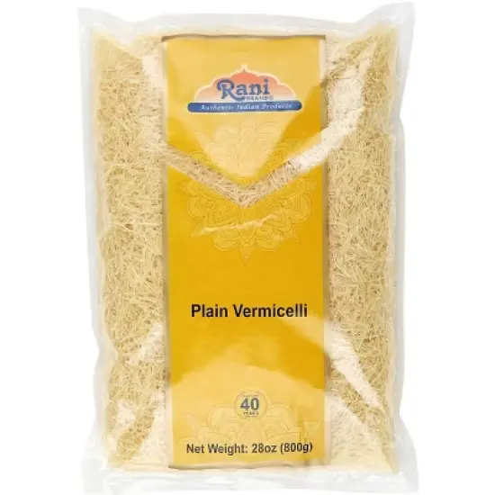 Plain Vermicelli (Wheat Noodles) - 28oz (1.75lbs) 800g Pack of 3 - Rani Brand Authentic Indian Products image {3}