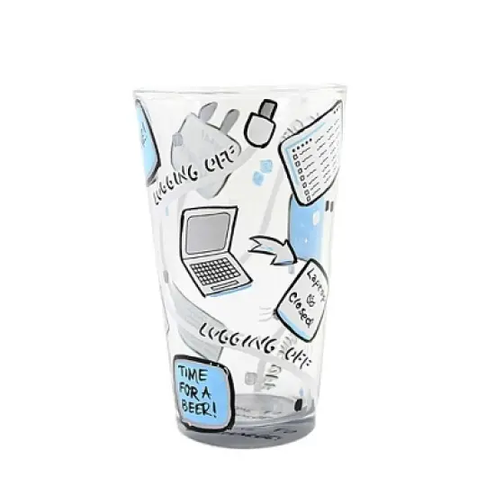 Lolita Glassware 5.75 In Logging Off Pint Glass , Lolita Hand Painted (1PC) image {3}