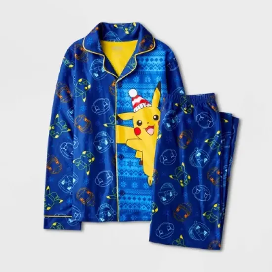 Boys' Pokemon Pikachu Coat Pajama Set - Blue image {3}