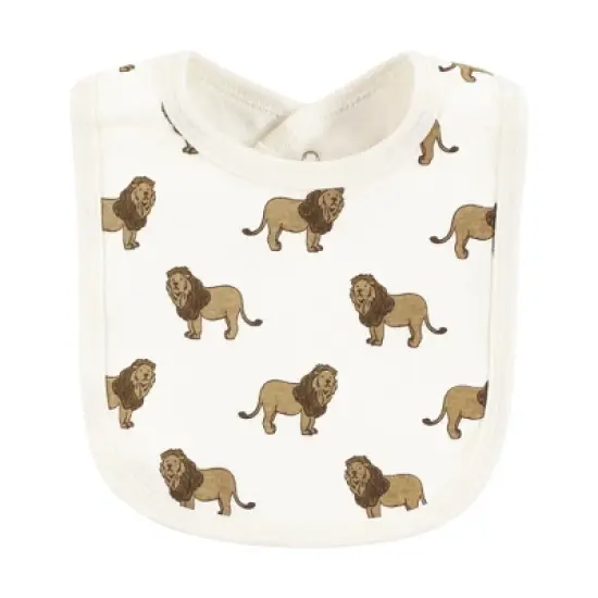 Touched by Nature Infant Boy Organic Cotton Bibs, Classic Safari Animals, One Size image {4}