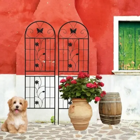 MOEPISY 2 Pack Metal Garden Trellis 71 inch x 19.7 inch Black image {6}