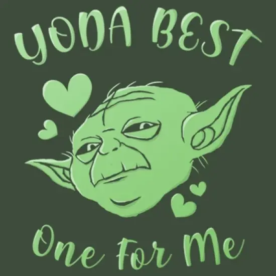 Junior's Star Wars Valentine's Day Yoda Best One for Me Festival Muscle Tee image {1}