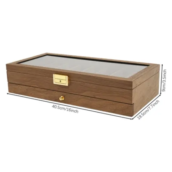 YIYIBYUS 2-Tier Knife Display Case Organizer, Desktop Knife Storage Box image {3}