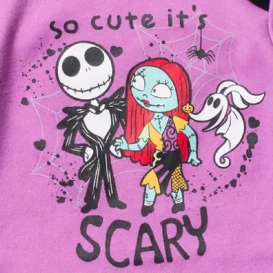 Disney Nightmare Before Christmas Zero Sally Jack Skellington Baby Girls 3 Pack Bodysuits Newborn to Infant  image {4}
