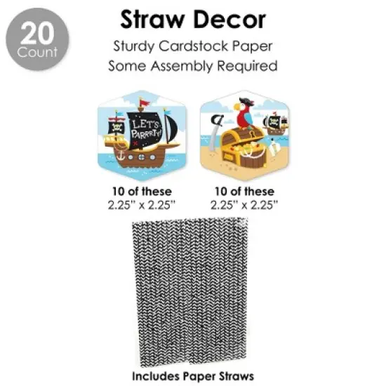 Big Dot of Happiness Pirate Ship Adventures - Skull Birthday Party Favors and Cupcake Kit - Fabulous Favor Party Pack - 100 Pieces image {6}