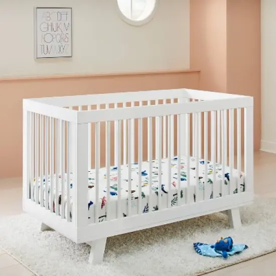 Fitted Jersey Crib Sheet Dino-snore - Solid Blue - 2pk - Cloud Island&trade; image {1}