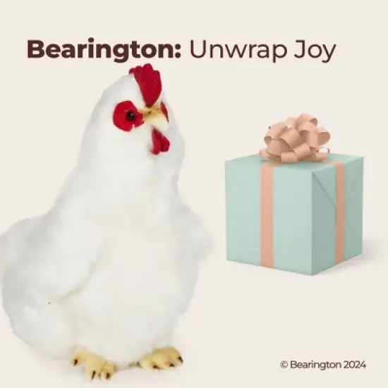 Bearington Henry Plush White Hen Stuffed Animal for little kids, 9 Inches, For Ages 1-14 image {3}