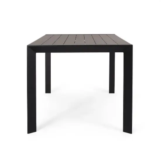 CAVINAS Dining Table Set for 6, Metal Picnic Table Polypropylene Patio Table and Chairs Set with 4 Stackable Chairs for Patio image {2}