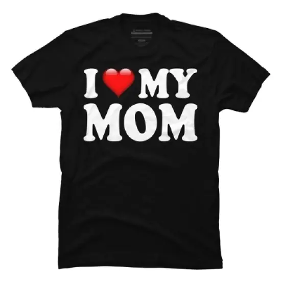 Men's Design By Humans I Love My Mom Bold Text By ArmyTee T-Shirt image {2}