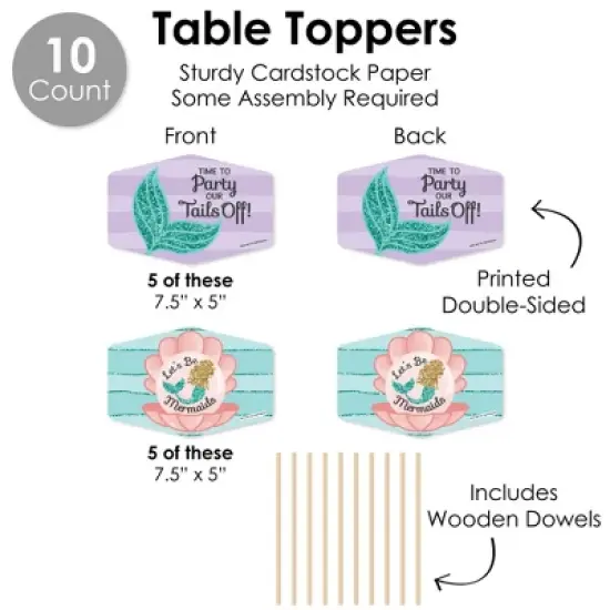 Big Dot of Happiness Let's Be Mermaids - Baby Shower or Birthday Party Supplies Decoration Kit - Decor Galore Party Pack - 51 Pieces image {5}