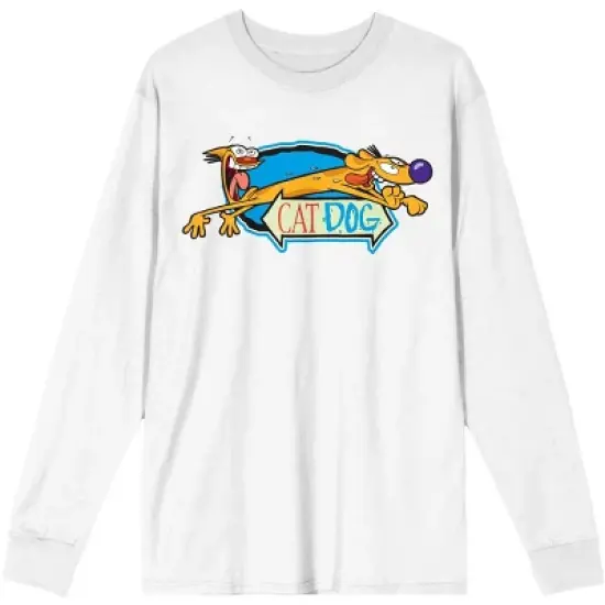CatDog Classic Logo Women's White Long Sleeve Shirt image {1}