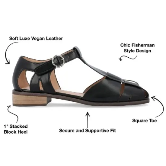 Journee Collection Womens Azzaria Low Block Heel Square Toe Flats image {7}