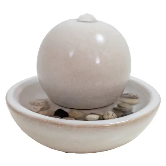 Sunnydaze Indoor Home Decorative Smooth Glazed Ceramic Orb Tabletop Water Fountain Feature - 7" image {15}