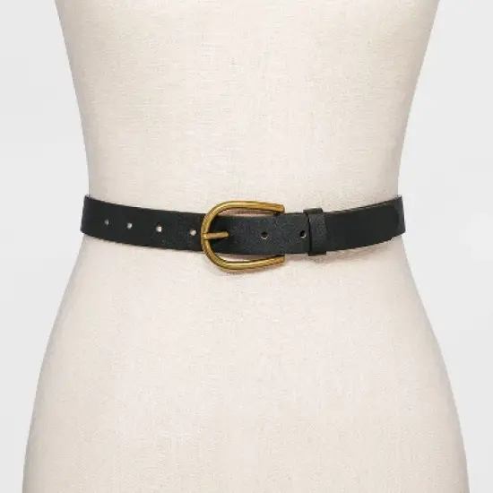 Women's Elongated Buckle Belt - Universal Thread&trade; Black M image {1}