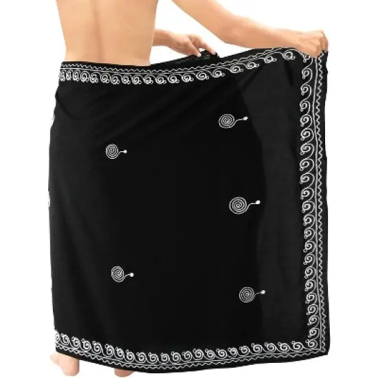 LA LEELA Men's Casual Beach Cover-Up Summer Swimwear Sarong Beachwear Pareo Wrap One Size Smokey image {1}