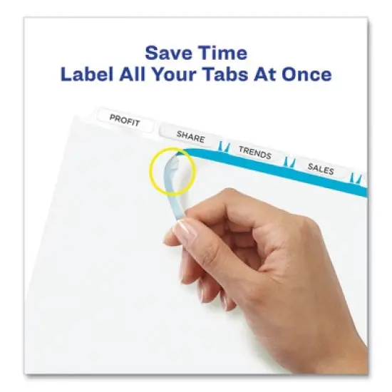 Avery Print and Apply Index Maker Clear Label Dividers, Extra Wide Tab, 5-Tab, White Tabs, 11.25 x 9.25, White, 1 Set image {4}