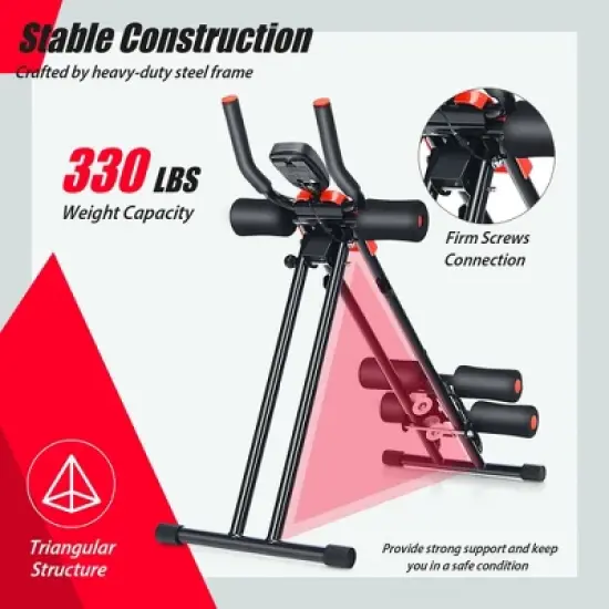 Costway Adjustable Foldable Core Abdominal Trainer AB Crunch Workout Machine W/Display image {8}