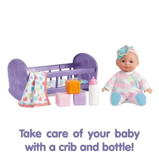 Kidoozie Lullaby Baby Playset - Soft Body Doll and Crib for children ages 2 and older image {2}
