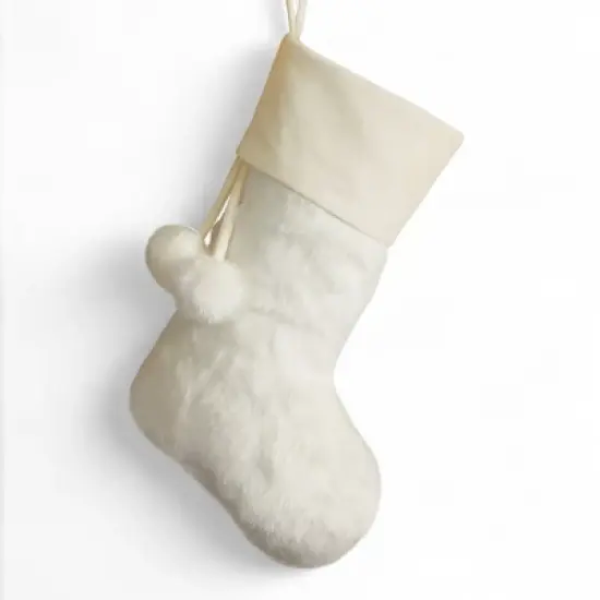 Personalization Mall Embroidered Faux Fur Christmas Stocking image {3}