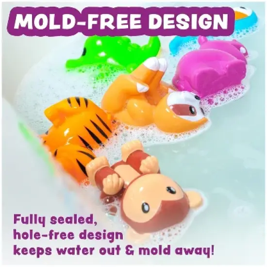 Tub Works Rainforest Mold Free Bath Toys, 6 Pack image {5}