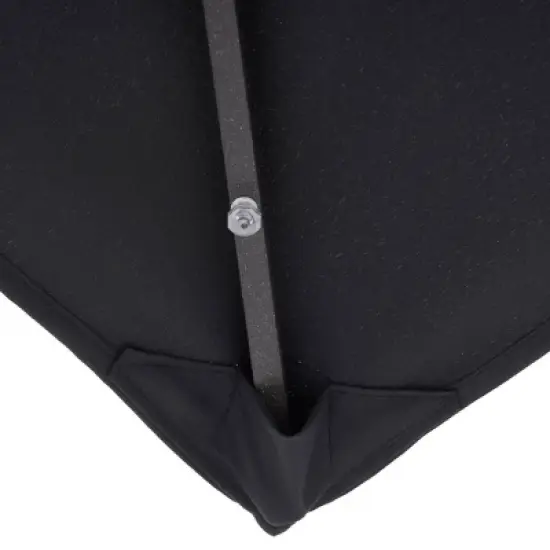 10' x 6.5' Solar LED Patio Umbrella with Tilt and Crank Lift Black - Wellfor image {5}