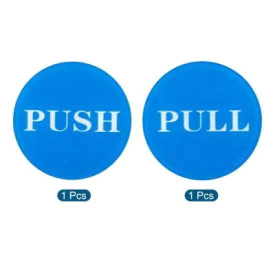 Unique Bargains Acrylic Self-Adhesive Decor Store Business Push Pull Door Sign 2 Pcs image {2}