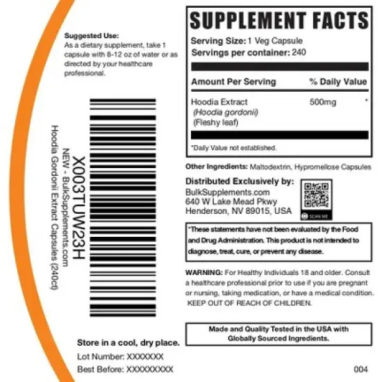 BulkSupplements Hoodia Gordonii Extract Capsules image {5}